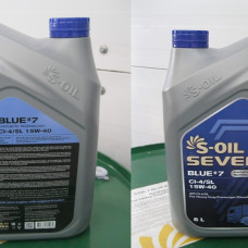 S-OIL 7  BLUE #7  CI-4/SL 15W40  (6 L), синтетика